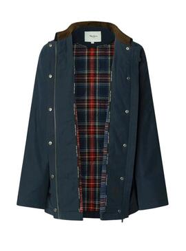 Giacca Pepe Jeans Tess impermeabile blu marino per donna