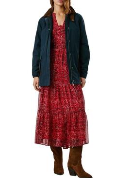 Giacca Pepe Jeans Tess impermeabile blu marino per donna