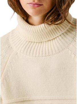 Maglieria Pepe Jeans Caresse beige intrecciata per donna.