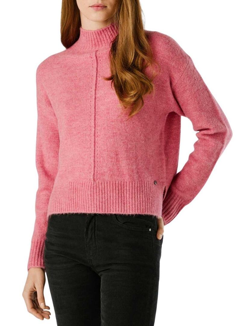 Maglia Pepe Jeans Cecil colletto Perkins rosa per donna