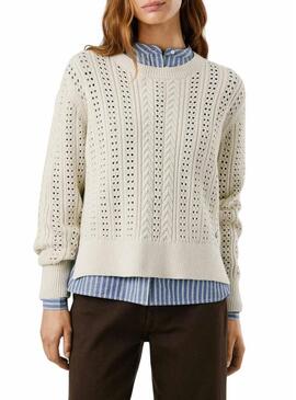 Maglione Pepe Jeans Candide a maglia beige per donna