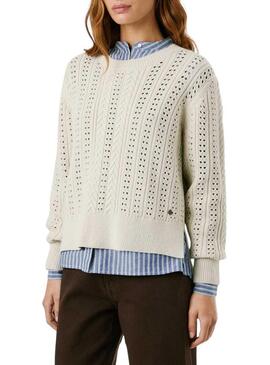Maglione Pepe Jeans Candide a maglia beige per donna