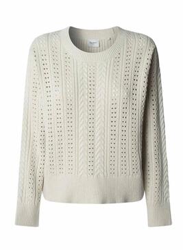 Maglione Pepe Jeans Candide a maglia beige per donna