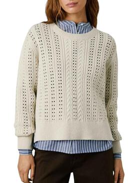 Maglione Pepe Jeans Candide a maglia beige per donna