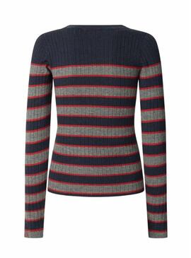 Maglione a coste a righe stampato Pepe Jeans Clarisse per donna.