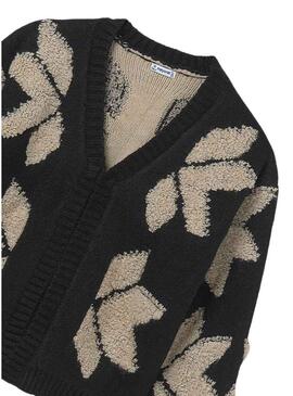 Giacca Mayoral in jacquard nero per bambina