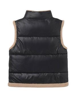 Gilet Mayoral con contrasti in montone nero per bambina