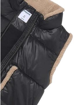 Gilet Mayoral con contrasti in montone nero per bambina