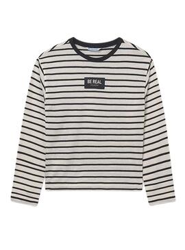 Maglietta Mayoral oversize a righe nera per bambina