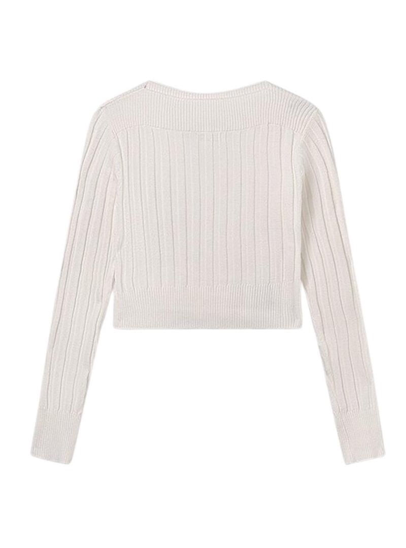 Maglia Mayoral con dettagli a costine beige per ragazza.
