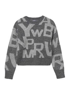 Maglia Mayoral jacquard grigia per ragazza