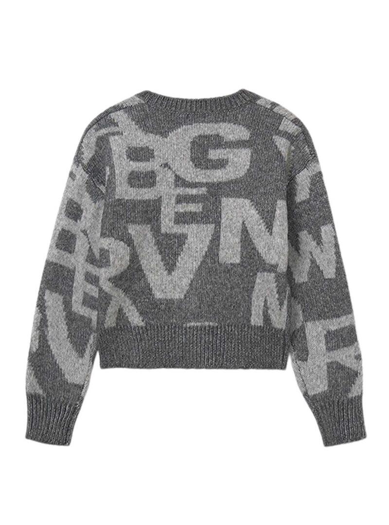 Maglia Mayoral jacquard grigia per ragazza