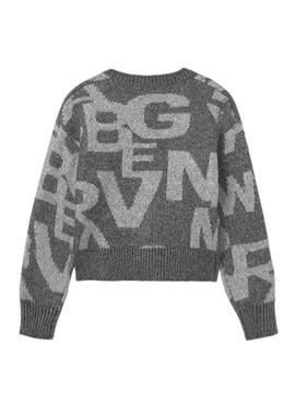 Maglia Mayoral jacquard grigia per ragazza