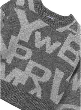 Maglia Mayoral jacquard grigia per ragazza