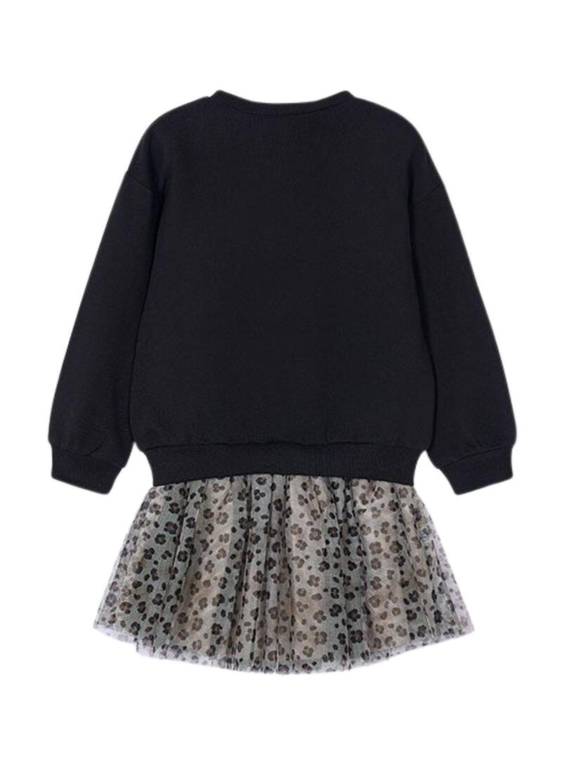 Set gonna Mayoral in tulle e felpa nera per bambina.
