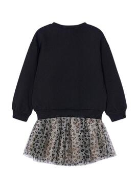 Set gonna Mayoral in tulle e felpa nera per bambina.