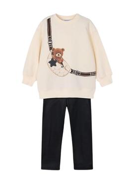 Set Mayoral leggings e felpa con orsetto per bambina