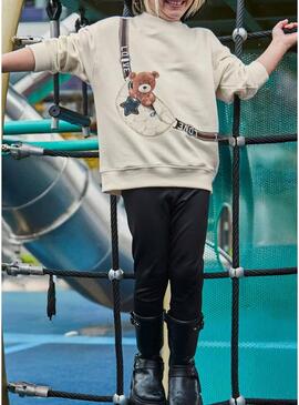 Set Mayoral leggings e felpa con orsetto per bambina