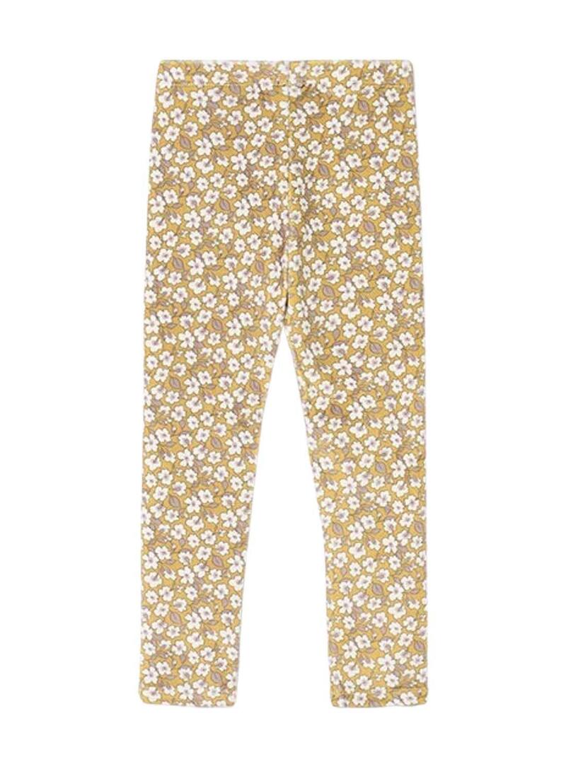 Leggings Mayoral in velluto giallo per bambina.