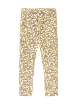 Leggings Mayoral in velluto giallo per bambina.
