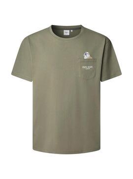 Maglietta Pepe Jeans Thansen verde per uomo