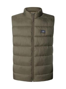 Gilet Pepe Jeans trapuntato verde per uomo