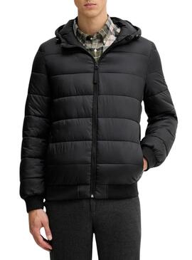Giacca Pepe Jeans trapuntata con cappuccio nera per uomo