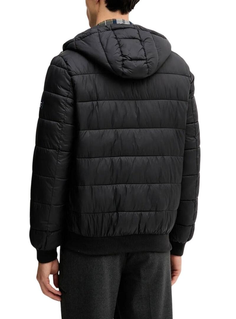 Giacca Pepe Jeans trapuntata con cappuccio nera per uomo