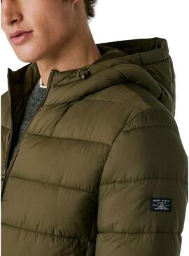 Giacca Pepe Jeans imbottita con cappuccio verde per uomo