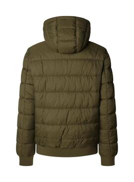 Giacca Pepe Jeans imbottita con cappuccio verde per uomo
