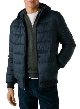 Giacca trapuntata con cappuccio Pepe Jeans blu scuro per uomo.