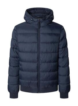 Giacca trapuntata con cappuccio Pepe Jeans blu scuro per uomo.