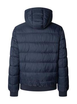 Giacca trapuntata con cappuccio Pepe Jeans blu scuro per uomo.
