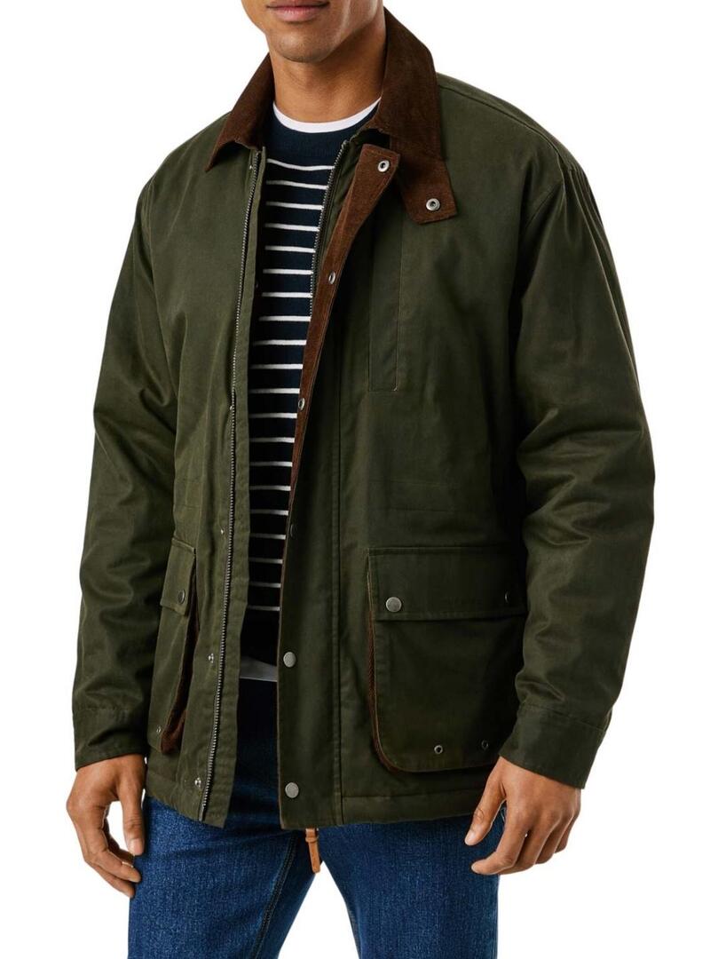 Giacca Pepe Jeans cerata Joseph verde per uomo