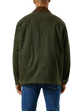 Giacca Pepe Jeans cerata Joseph verde per uomo