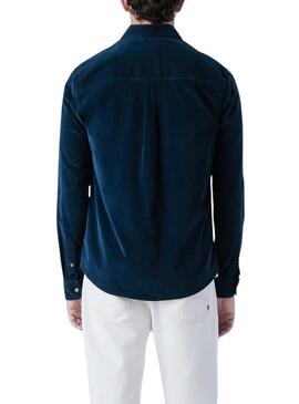 Camicia Pepe Jeans Clayton in velluto a coste blu navy per uomo