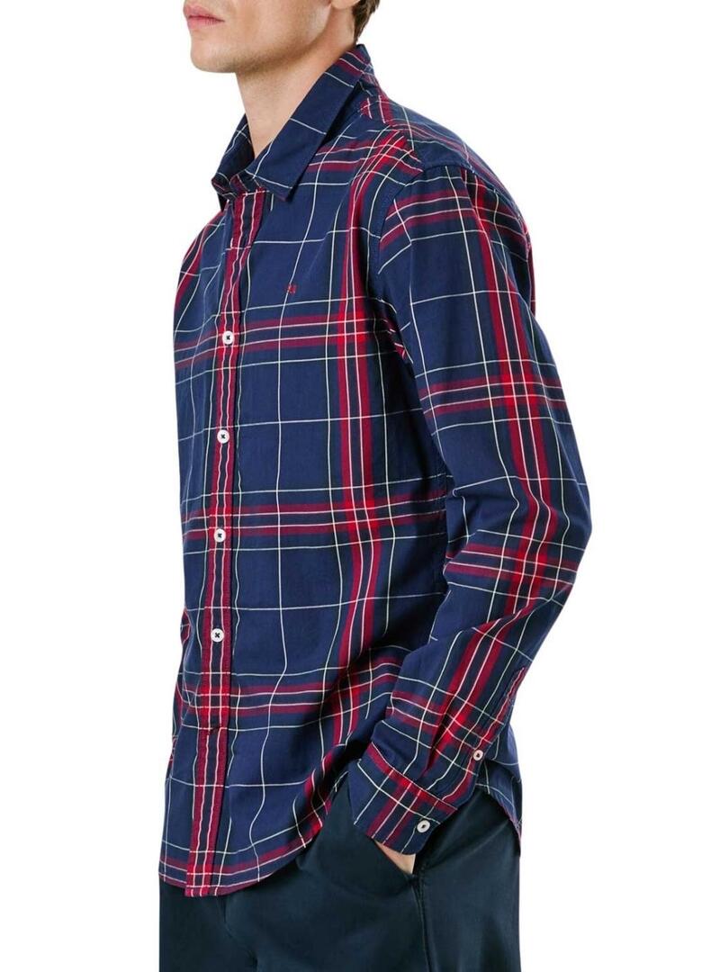 Camicia Pepe Jeans Courtney a quadri blu per uomo