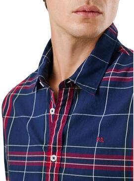 Camicia Pepe Jeans Courtney a quadri blu per uomo