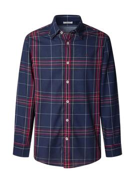 Camicia Pepe Jeans Courtney a quadri blu per uomo