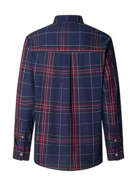 Camicia Pepe Jeans Courtney a quadri blu per uomo
