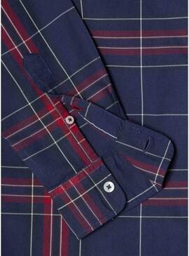 Camicia Pepe Jeans Courtney a quadri blu per uomo