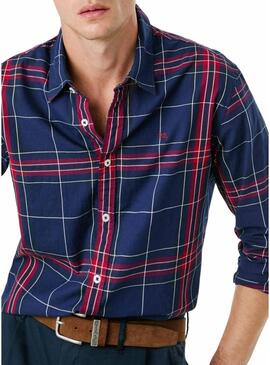 Camicia Pepe Jeans Courtney a quadri blu per uomo