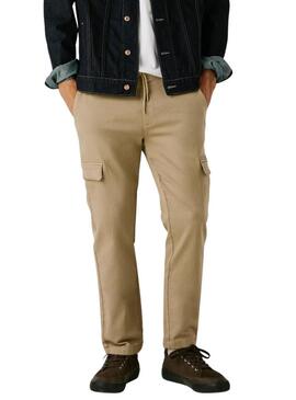 Pantaloni Pepe Jeans Gymdigo Cargo beige per uomo