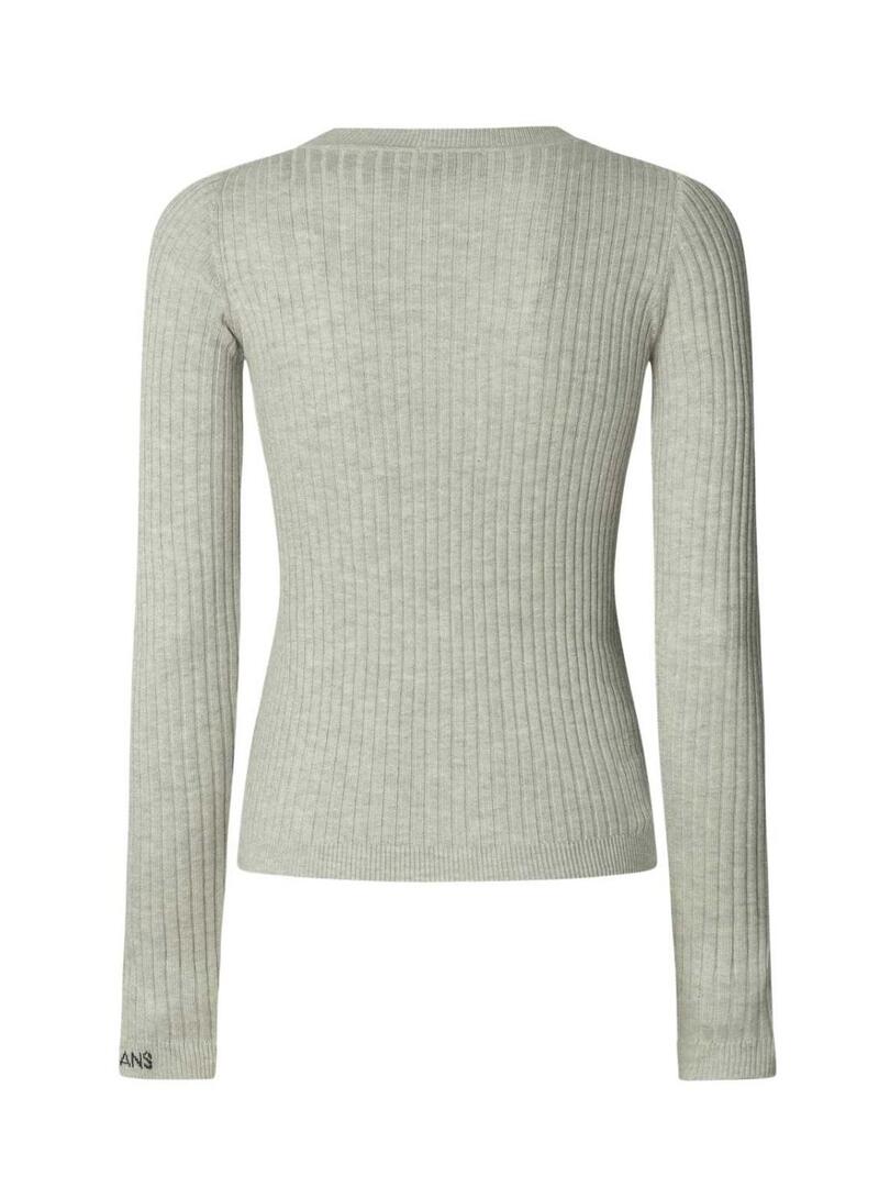 Maglia Pepe Jeans Carla grigia a coste per donna.