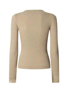 Maglione Pepe Jeans Carla a coste beige per donna