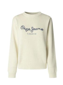 Maglione Pepe Jeans Caprice beige per donna