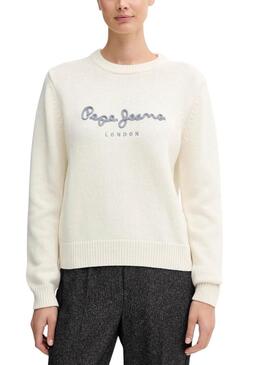 Maglione Pepe Jeans Caprice beige per donna
