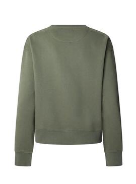 Felpa Pepe Jeans Beverly verde per donna
