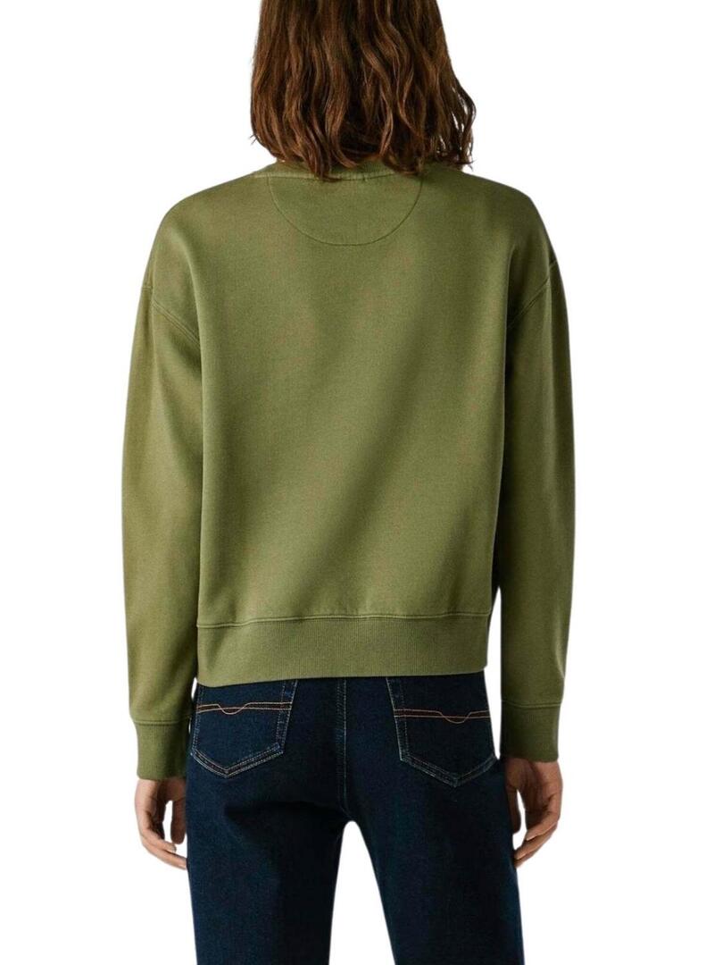 Felpa Pepe Jeans Beverly verde per donna