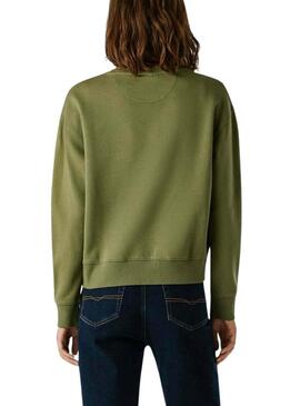 Felpa Pepe Jeans Beverly verde per donna